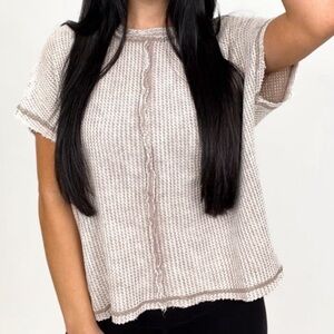 Ash Mocha Brand new in pkg Zenana waffle knit top